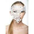 Perfectpretend Elegant White Venetian Laser Cut Masquerade Mask PE2606843